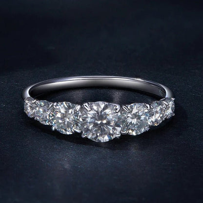 Moissanite rings heart setting d color vvs1 sterling silver ring - GEMORM