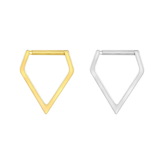 Polished titanium pentagon-frame hinged septum clicker