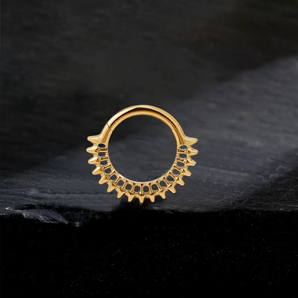 Punk Spike Titanium Septum & Daith Ring — product view 3