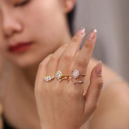 Rutilated Quartz Ring in Sterling Silver Engagement Ring - GEMORM