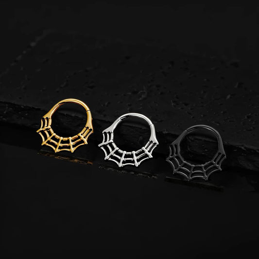 Spiderweb Titanium Septum & Daith Clicker - GEMORM