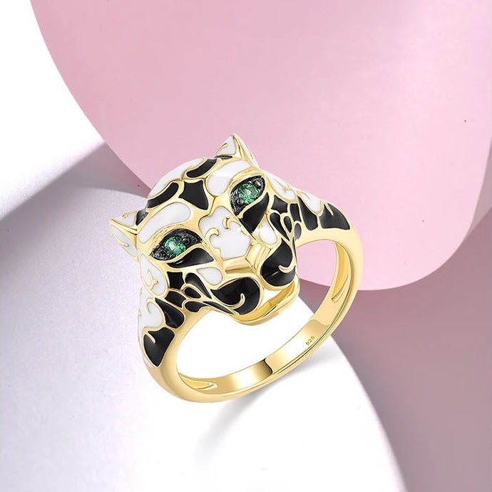 Statement rings 925 sterling silver panther ring - GEMORM