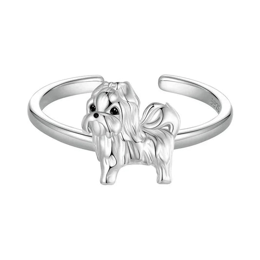 SHIH TZU STERLING SILVER RING ADJUSTABLE RING - GEMORM