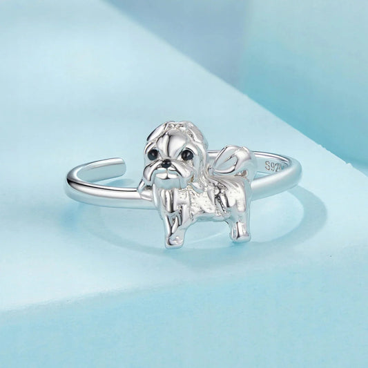 SHIH TZU STERLING SILVER RING ADJUSTABLE RING - GEMORM