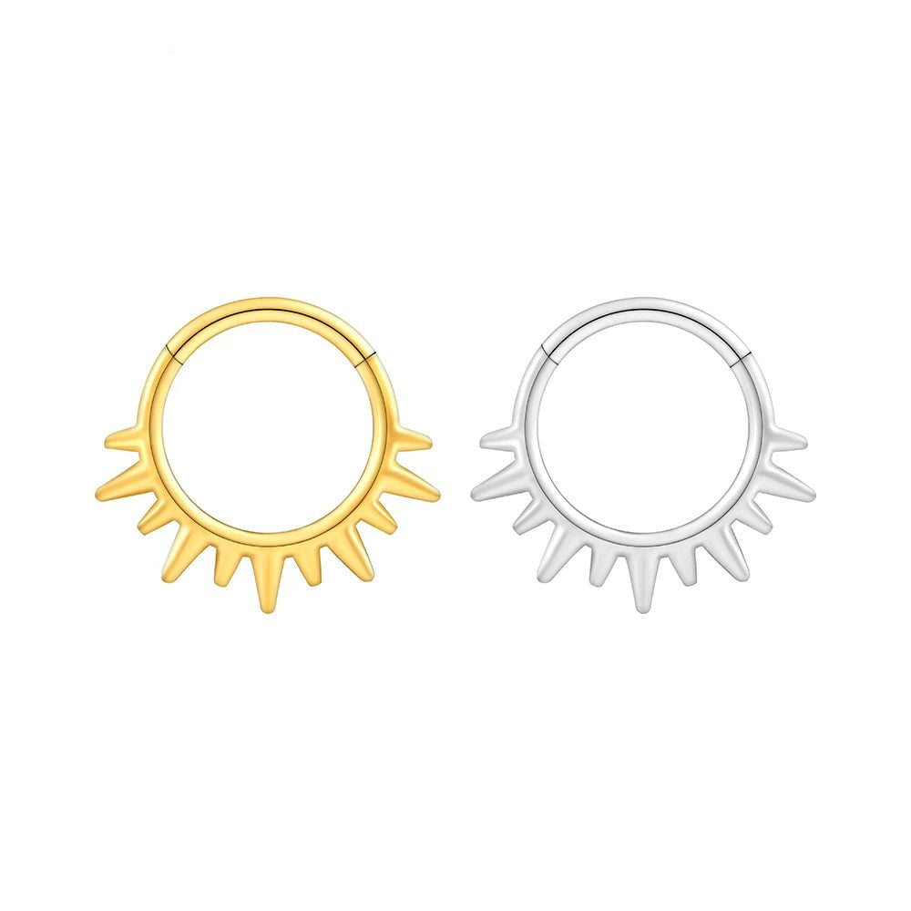 Sun Spike Titanium Clicker Ring - GEMORM