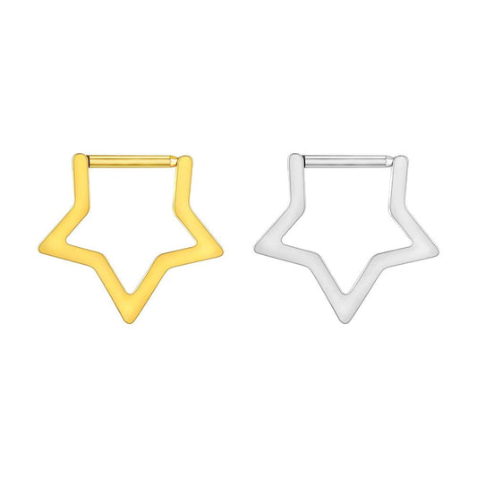 Titanium Star Clicker Ring for Septum & Ear Piercings - GEMORM