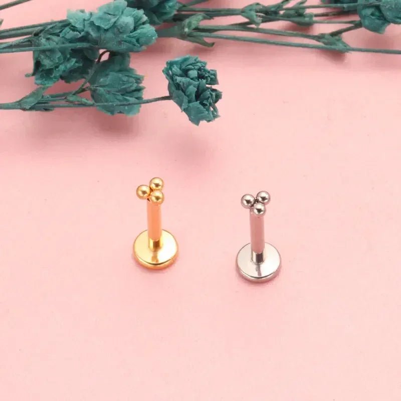 Trinity Bead Titanium Labret — Single or 10 Pack — product view 3