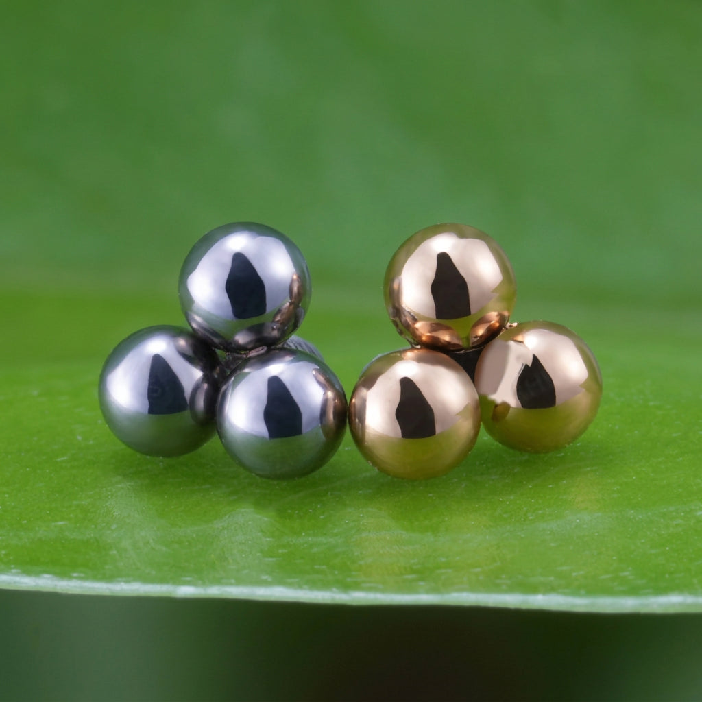 Trinity Bead Titanium Piercing Tops — Set of 5 — product view 3
