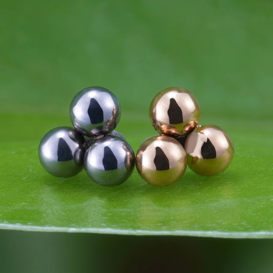 Trinity Bead Titanium Piercing Tops — Set of 5 — product view 3