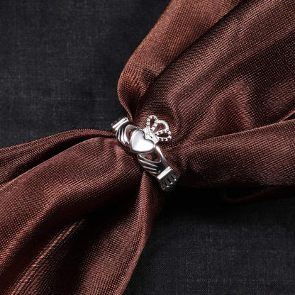 Trumium Women's Claddagh Irish Ring 925 Sterling Silver ring Love Heart Celtic Knot Crown Engagement Wedding Band Free Engraving - GEMORM