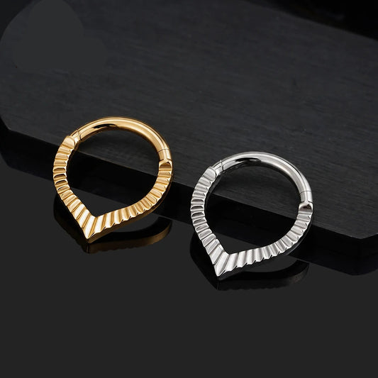 V-Texture Titanium Septum & Daith Clicker
